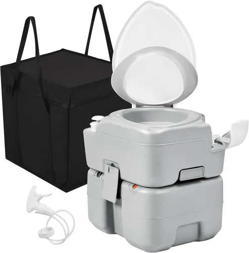 Miniatura 15 de YITAHOME Inodoro portátil para acampar con cuenco ampliado diagonal, rociador de mano y bomba de descarga de presión, 5.28 pulgadas de ahorro
