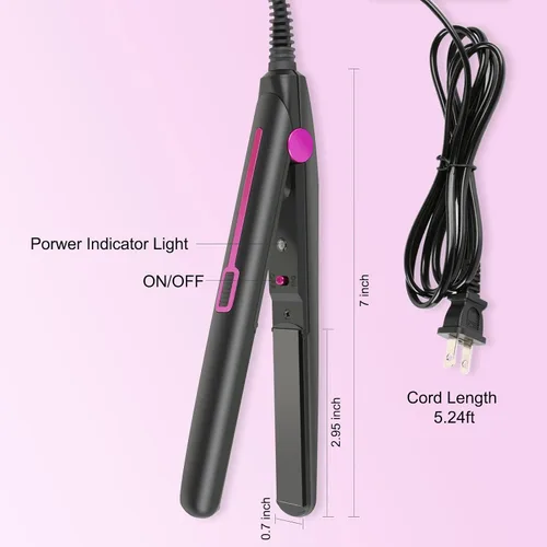 Miniatura 5 de Mini plancha plana para cabello corto y flequillo, plancha plana pequeña de 0.7 pulgadas para viajes
