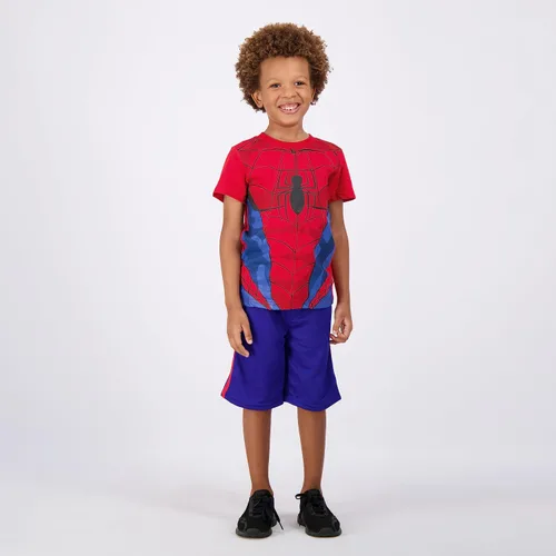 Miniatura 8 de Marvel Avengers Spider-Man - Conjunto de camiseta y pantalón corto para niños pequeños - AzulRojo