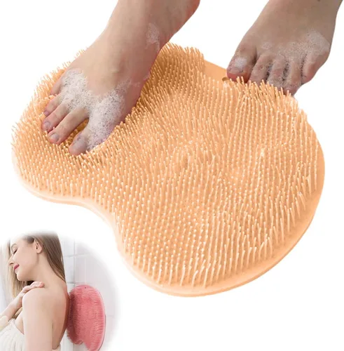 Alfombrilla Exfoliante para Pies de Ducha con Ventosas Antideslizantes, Almohadilla de Limpieza para Pies y Espalda, Almohadilla de Baño Exfoliante,