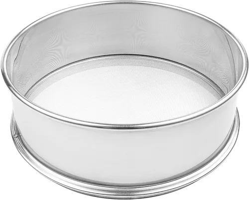 Vollum Tamiz de Harina de Acero Inoxidable de Malla Fina Redondo Tamiz de Harina para Hornear 14" de Diámetro x 2.88" de Alto; 20 Malla (Tamaño de