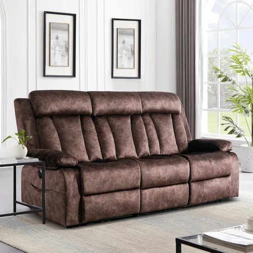 Miniatura 9 de GUEAPY Sofá reclinable de dos plazas - Sofá reclinable de dos plazas con consola, sofá reclinable doble con calor y masaje, sofá reclinable Gris