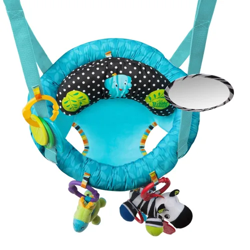 Miniatura 8 de Mecedora de puerta para bebé Bright Starts Bounce 'n Spring, de lujo, color azul