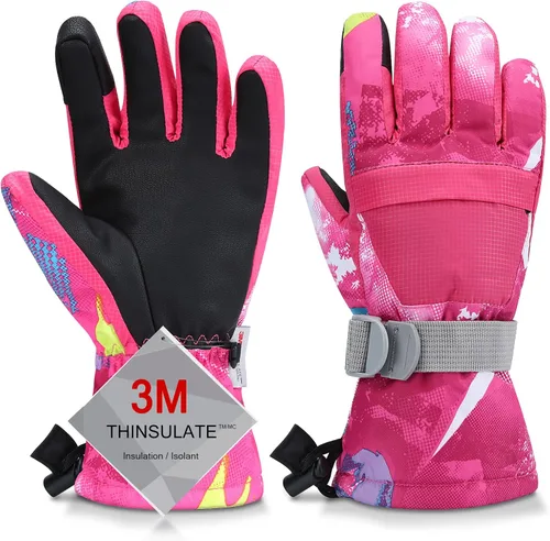 Guantes de esquí, guantes de nieve impermeables y transpirables más cálidos para clima frío, se adaptan tanto a hombres como a mujeres, para padres