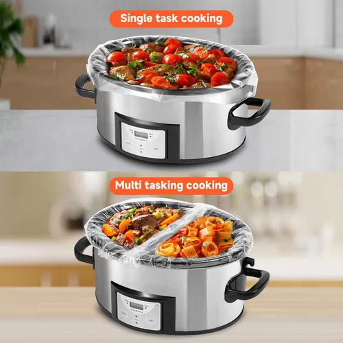 Miniatura 7 de Forros para Olla de Cocción Lenta de 6-10 Cuartos, Bolsas de Cocina de Tamaño Extra Grande 14" x 22", Forros Desechables Ovalados Grandes para Olla