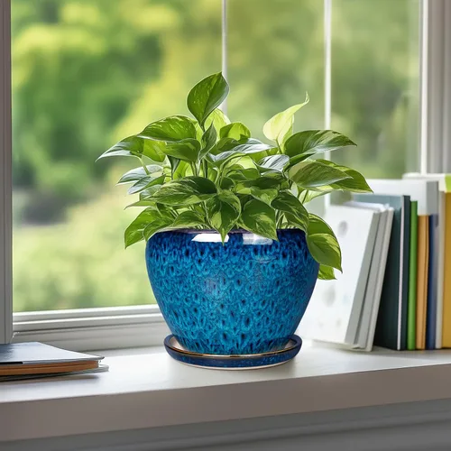 Miniatura 5 de Maceta de Cerámica Moderna con Esmalte para Suculentas con Agujero de Drenaje y Platillo, Maceta Redonda de 6 Pulgadas para Plantas de Flores