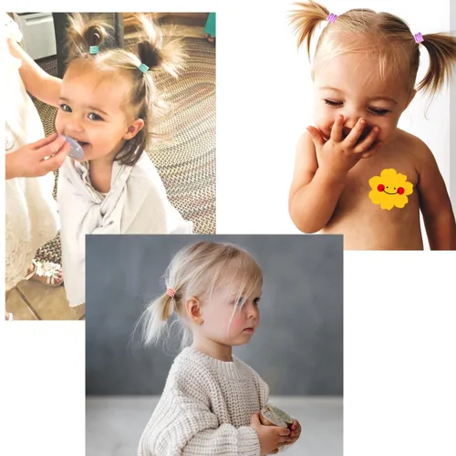 Miniatura 7 de Lazos para el pelo de bebé para niñas pequeñas, 200 unidades, bandas de pelo pequeñas, sin daños, bandas de goma de nailon multicolor para el 200