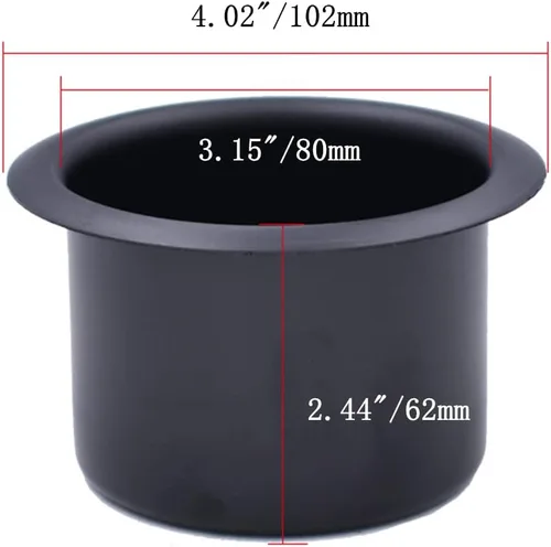 Miniatura 2 de 2 portavasos de metal para automóviles, portavasos de aluminio para sofá, reclinable, barco, patio, mesa de póquer, automóvil, camión, color negro