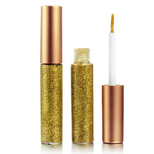 Miniatura 16 de Delineador de ojos con purpurina, delineador de ojos rosa con purpurina, maquillaje de larga duración impermeable con purpurina, plateado, oro