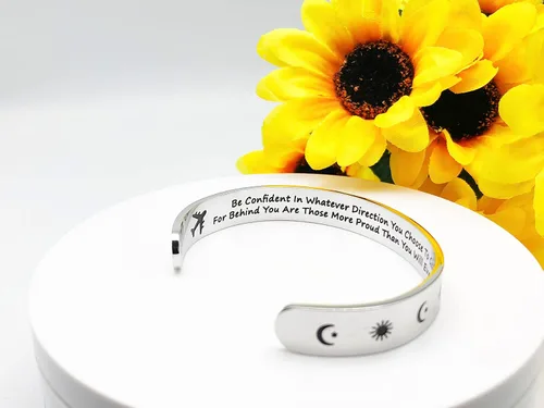 Miniatura 268 de Pulseras inspiradoras para mujer, joyería de acero inoxidable, con refranes, pulsera motivacional con mensaje oculto, pulseras grabadas para mejor