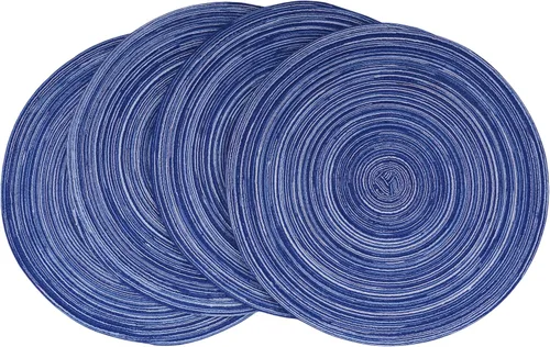 Miniatura 18 de WAZAIGUR - Manteles individuales redondos para mesa de comedor (tela resistente al calor, antideslizantes, 14 pulgadas de diámetro)