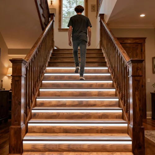 Miniatura 3 de Luces Inteligentes para Escaleras con Sensor de Movimiento, Kit de Iluminación para Escaleras Interiores ES32 Sensor PIR, 4 Pies de Ancho, Cortable