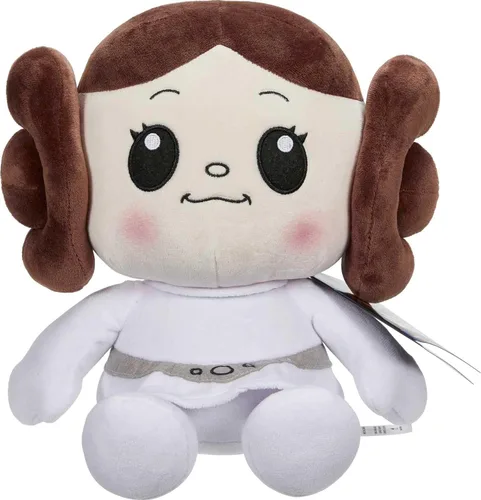 Mattel Star Wars Return of the Jedi Snug Club Juguete de Peluche, Muñeca de Personaje Suave de la Princesa Leia, Coleccionable del 40º Aniversario,