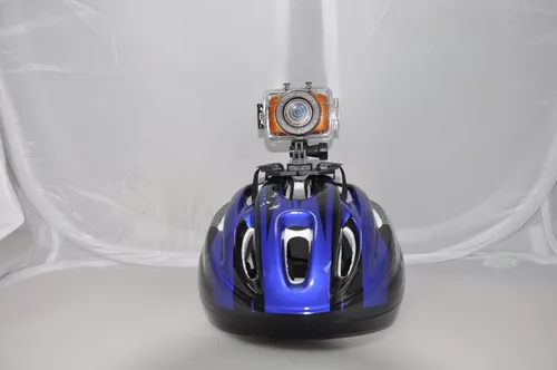 Miniatura 2 de Mini cámara de acción deportiva HD - Videocámara con cámara de 5.0 MP, pantalla táctil de 2 pulgadas, tarjeta SD USB, batería recargable - Funda Azul