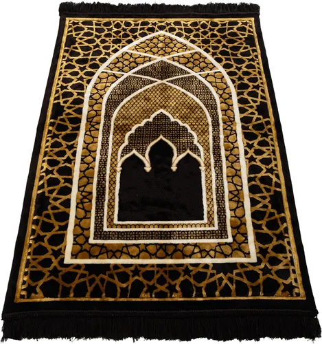 Modefa Alfombra de oración islámica turca, cómoda alfombra de oración musulmana para hombres y mujeres, alfombra de terciopelo suave Janamaz para