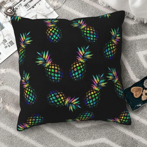 Miniatura 2 de Funda de almohada decorativa de piñas al revés, fundas de cojín cuadradas estándar para sofá, sala de estar, cama, 18 x 18 pulgadas, color rosa