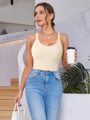 Miniatura 70 de ATTRACO Camiseta corta acanalada de entrenamiento para mujer con brasier integrado para yoga, espalda cruzada, ajuste ajustado