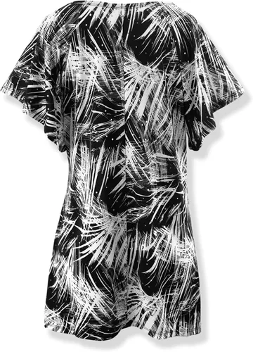Miniatura 2 de Blusa de punto floral de manga corta con volantes para mujer