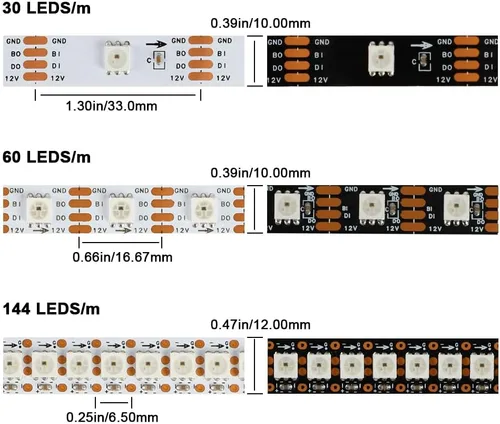 Miniatura 6 de WS2812B - Tira de LED de 12 V WS2815 (WS2812B actualizado) con luz direccionable individualmente, tira de LED programable con conectores JST-SM de 4