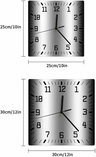 Miniatura 7 de Reloj de pared de madera blanco y negro degradado, silencioso, sin tictac, simple, abstracto, a rayas, estilo granja, cuadrado, funciona