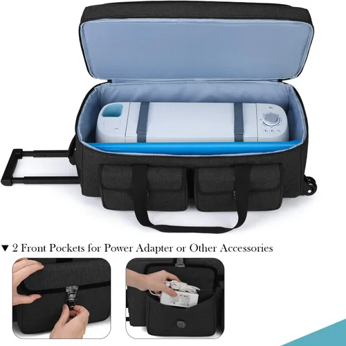 Miniatura 2 de Yarwo - Bolso de transporte con ruedas para manualidades compatible con Cricut Maker 4, Maker 3, Maker, Explore 4, Explore 3, Cameo 4/5, estuche