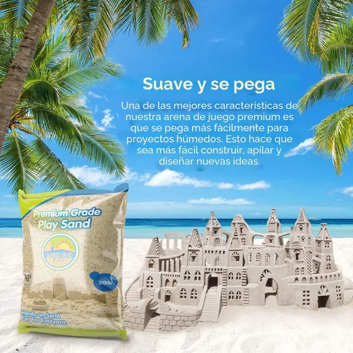 Miniatura 2 de Arena clásica y arena de juego para caja de arena, mesa, terapia y uso al aire libre, bolsa de 20 libras, natural, no tóxico, construcción