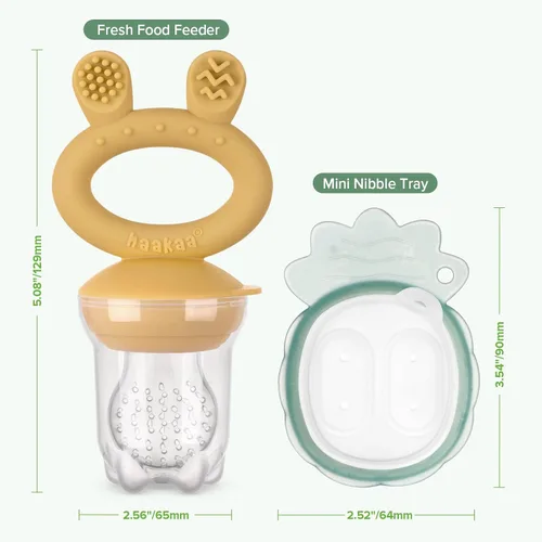 Miniatura 7 de Haakaa Comedero de alimentos para frutas y mini congelador, moldes para paletas de leche materna para alivio de enfriamiento del bebé, alimentador