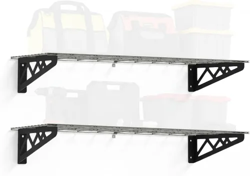 Miniatura 14 de Estante de pared SafeRacks, para garaje, 2 unidades, 45.72 x 121.92 cm, con ganchos para bicicleta Hammertone