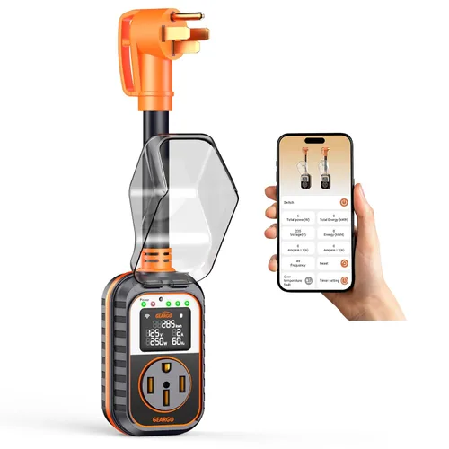 Miniatura 13 de GEARGO Protectores contra sobretensiones RV de 30 amperios, 12000 julios, analizador de circuitos de RV, protección contra sobretensiones IP68