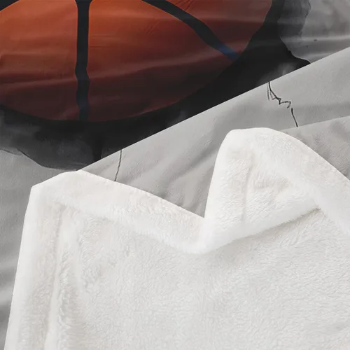 Miniatura 5 de Feelyou Manta de Sherpa para Niños con Diseño de Baloncesto para Sofá, Manta de Forro Polar 3D con Patrón de Bola, para Hombres, con Tema Deportivo