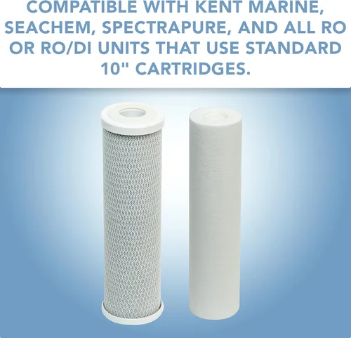 Miniatura 2 de CFS Kit de filtro de agua de repuesto que incluye cartuchos de sedimentos y carbono compatibles con sistemas de ósmosis inversa de 10 pulgadas