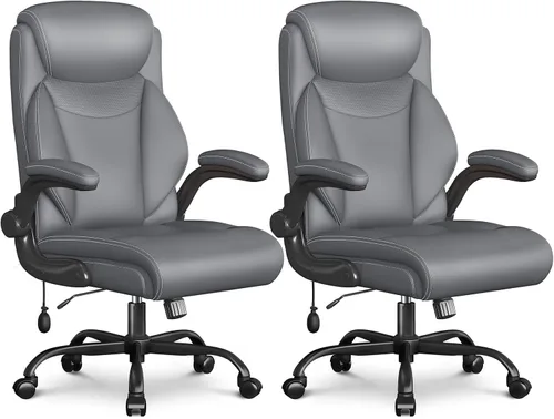 Miniatura 13 de Silla ergonómica de oficina, silla de computadora de escritorio para el hogar, silla ejecutiva de respaldo alto, silla ergonómica de cuero acolchada