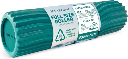 Miniatura 20 de Oceanfoam Tidal Roller - Azul Marino Oscuro - Rodillo de espuma para masaje muscular para dolor de espalda y estiramiento - Textura de onda ancha