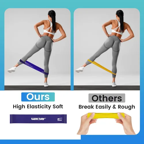 Miniatura 4 de WIKDAY Bandas de Resistencia para Hacer Ejercicio Bandas de Bucle de Ejercicio Conjunto de Bandas de Entrenamiento para Hombres y Mujeres Púrpura