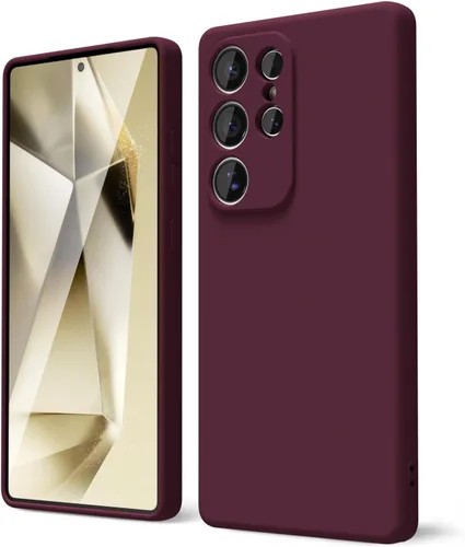 Miniatura 226 de oakxco Funda para teléfono Samsung Galaxy S21 Ultra con agarre de silicona líquida, bonita funda delgada y delgada de goma suave de TPU lisa