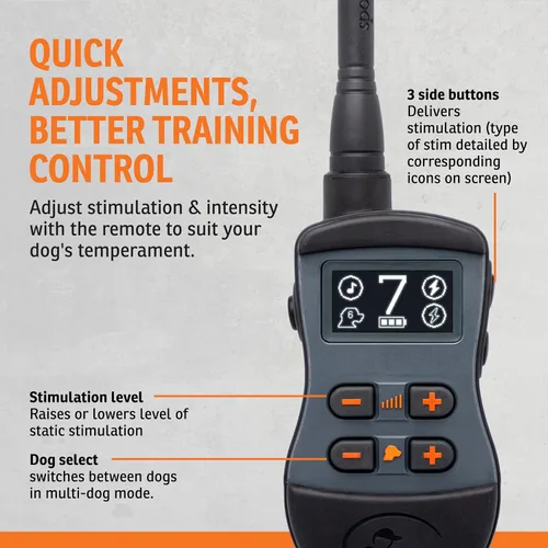 Miniatura 4 de SportDOG Brand SportTrainer 1275 - Entrenador remoto - Pantalla OLED brillante y fácil de leer - Rango de 3/4 millas - Collar de entrenamiento