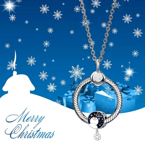Miniatura 6 de QeenseKc Muñeco de nieve de Navidad, elfo, ciervo, dulce pan de jengibre, abalorio de invierno para pulsera Pandora