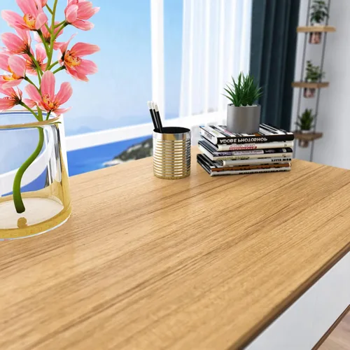 Miniatura 3 de VEELIKE Papel tapiz de madera marrón de tamaño ancho de 32''x354'' despegar y pegar para encimeras de cocina, papel de contacto de madera