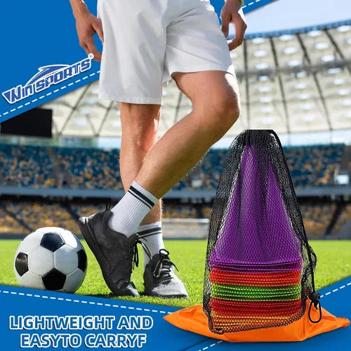 Miniatura 7 de Win SPORTS Juego de conos de tráfico de plástico para entrenamiento, conos de agilidad para interiores y exteriores y eventos festivos