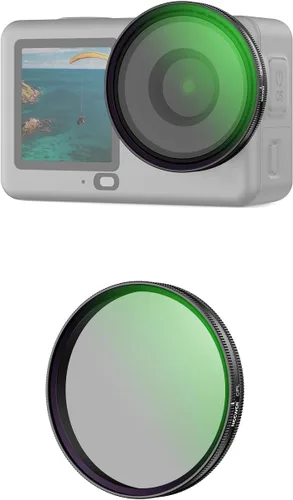 Miniatura 19 de NEEWER Filtro ND variable compatible con DJI Osmo Action 5 Pro/4/3, ND2-32 1-5 Paradas a presión Multicoated HD Vidrio óptico de densidad neutra
