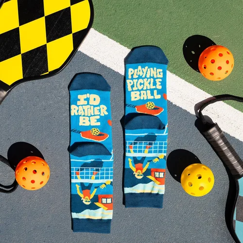 Miniatura 4 de Lavley Divertidos calcetines de pickleball para adultos, regalos geniales para hombres, mujeres y adolescentes, talla única