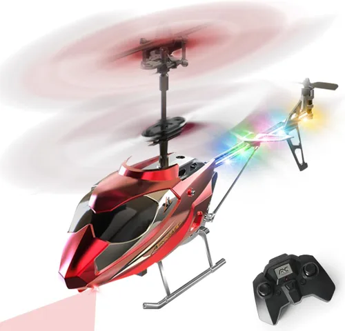 VATOS Helicóptero RC para niños, helicóptero de control remoto de 2.4G con luz LED para niños de 12 años en adelante, altura fija, despegue con una