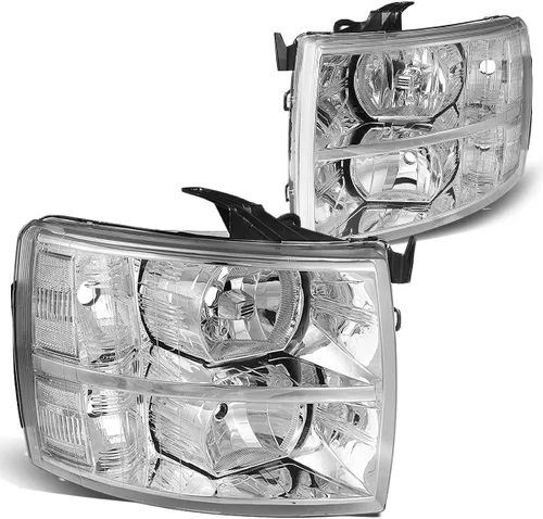 Miniatura 9 de DNA MOTORING HL-HPL-CSIL07-G2-CH-AM - Faro delantero de doble proyector LED DRL compatible con Chevy Silverado 2007-2014, cromo/ámbar