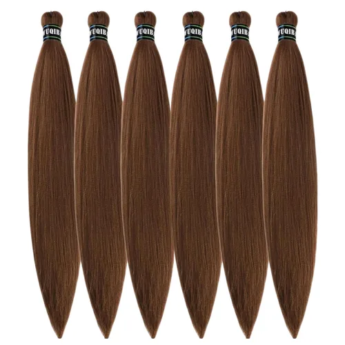 Miniatura 73 de Cabello trenzado verde azulado preestirado, hipoalergénico, sintético, color azul aguamarina, para trenzas y giros, extensiones de cabello largo