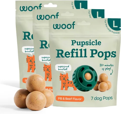 Miniatura 11 de Recargas de paleta para cachorros WOOF, deliciosas golosinas para perros de larga duración, recargas de paleta para perros pre-hechas, ingredientes