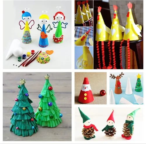 Miniatura 6 de Crafjie Conos de espuma para manualidades y manualidades (4.1 x 13.6 pulgadas, paquete de 2), conos de espuma de árbol de Navidad de poliestireno