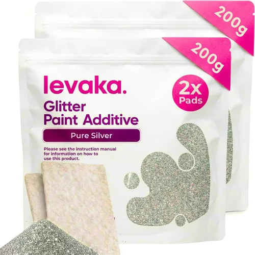 Miniatura 19 de LEVAKA - Aditivo de pintura con purpurina para paredes, purpurina holográfica plateada para pintar paredes, añade a la pintura interior o exterior