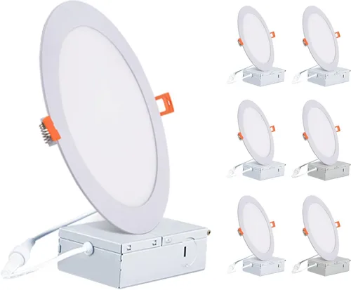Miniatura 11 de Luz empotrable LED de 8 pulgadas, luz diurna de 18 W y 6000 K, no regulable, 1 paquete de iluminación LED empotrable ultrafina con caja