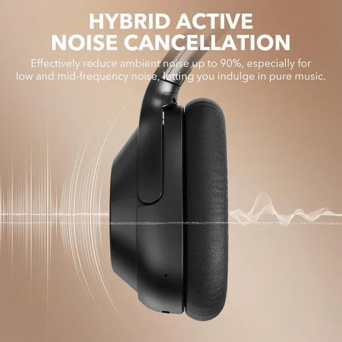 Miniatura 3 de YMOO Auriculares con cancelación activa de ruido para viajes en avión, audio LDAC de alta resolución, auriculares ANC con cable e inalámbricos, 100
