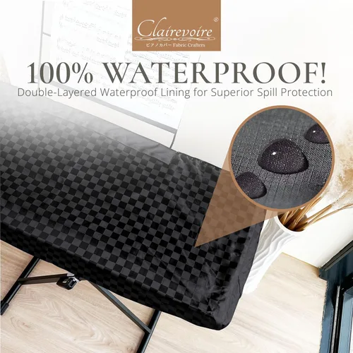 Miniatura 5 de Clairevoire Funda impermeable para piano y teclado Yamaha DGX670, DGX660, DGX650, fundas de teclado para piano digital, protección de piano Ébano